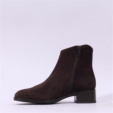 Wonders Bonjour Low Heel Ankle Boot - Brown Suede